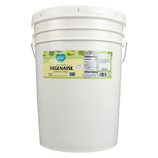 White bucket of Follow Your Heart Soy-Free Vegenaise