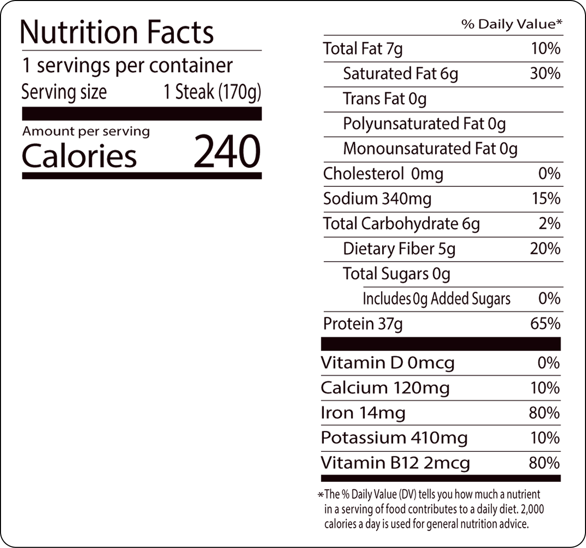 Chunk Plant-Based Steak - Thick Steakhouse Cut