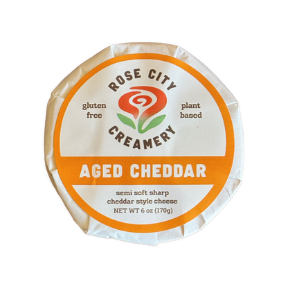 Rose City Creamery - Aged Cheddar - Plant Based Artisan Cheese
