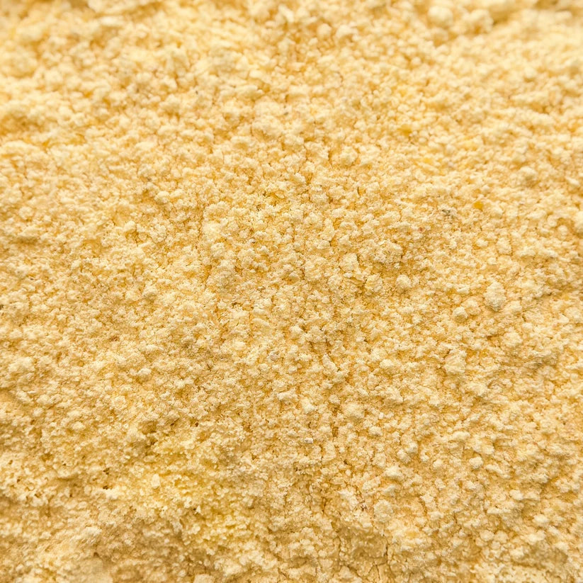 A closeup of yellow cornmeal