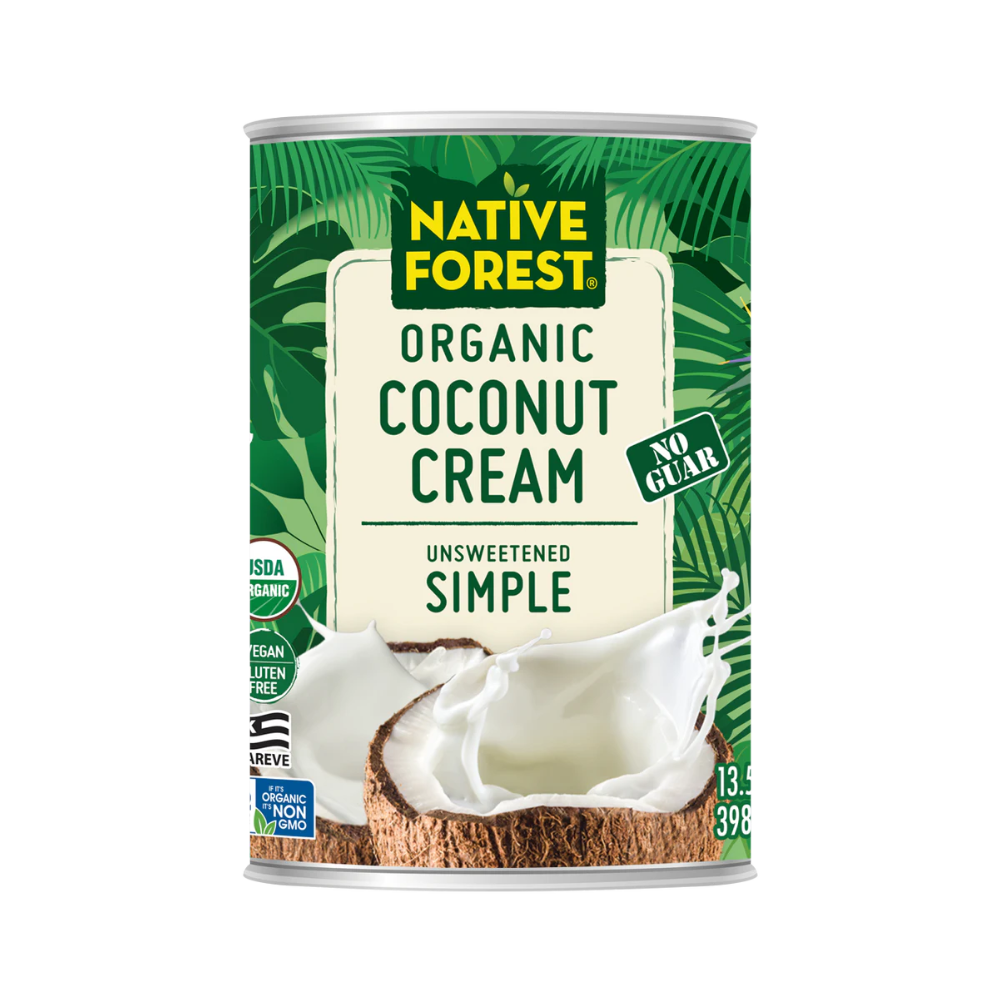 A can of Native Forest Organic Coconut Cream, Unsweetened Simple flavor