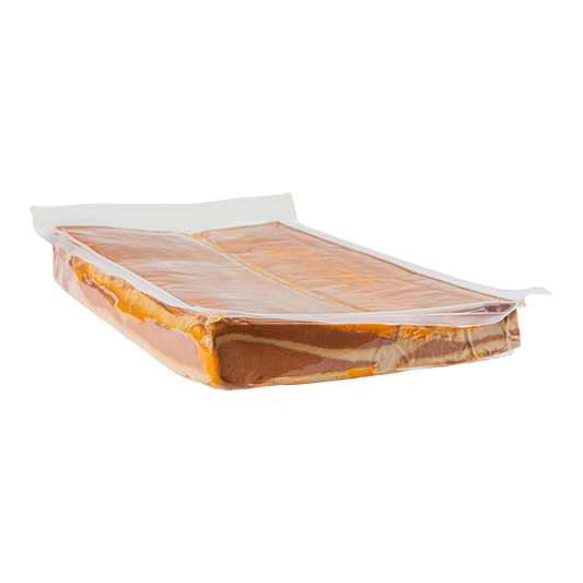 A sealed slab of Prime Roots Applewood Smoked Koji Bacon